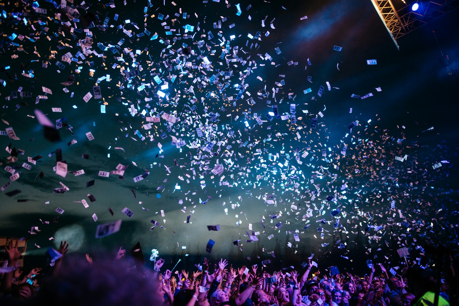 Elegant event venue with lights